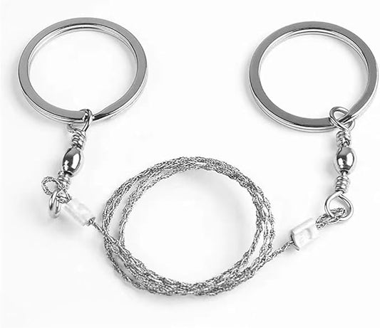 1 Pack Wire Saw I Stainless Steel Pocket Chainsaw Backpacking Gear I 21 Inch Light Weight Cable Cutting String I Emergency Camping Chainsaw Rope Kit for Cutting Trees & Wood, Silver