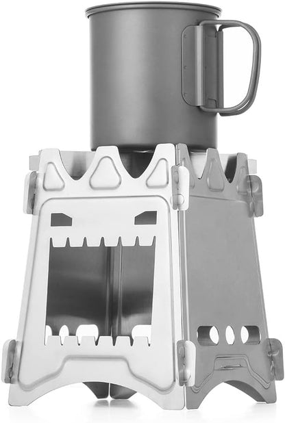 Lightweight Portable Wood Burning Camping Stove Camping Backpacking Stove Folding Wood Stove for Outdoor Hiking Camping Picnic Stove