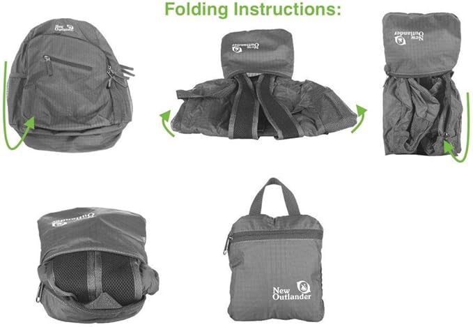 Outlander Packable Handy Lightweight Travel Hiking Backpack Daypack-Dark Blue-L