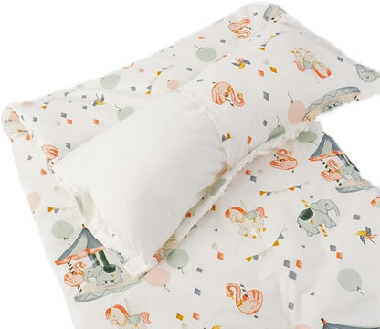 Bunnikins & Clover Toddler Nap Mat with Removable Pillow, Nap Mats for Preschool, Easy Clean Toddler Nap Pad for Kindergarten, Kids Sleeping Bag for Travel Camping