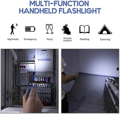 10 Pack of Flashlights 9 LED Mini Aluminum Flashlight Bulk with Lanyard 30 AAA Batteries Included Assorted Colors Handheld Flashlights for Hurricane Supplies Camping, Night Reading, Cycling