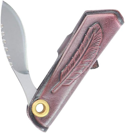 MASALONG Mini EDC straight razor, D2 steel small knife key ring, convenient for daily use kni203 (Dogleg type)