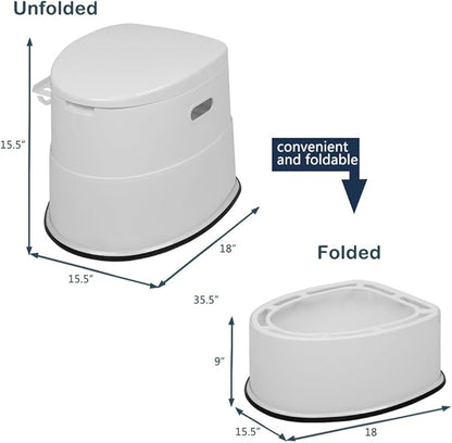 Outvita Portable Toilet, Outdoor Lightweight Porta Potty with Detachable Inner Bucket Removable Toilet Paper Holder for Camping Boat RV Hiking Living Room