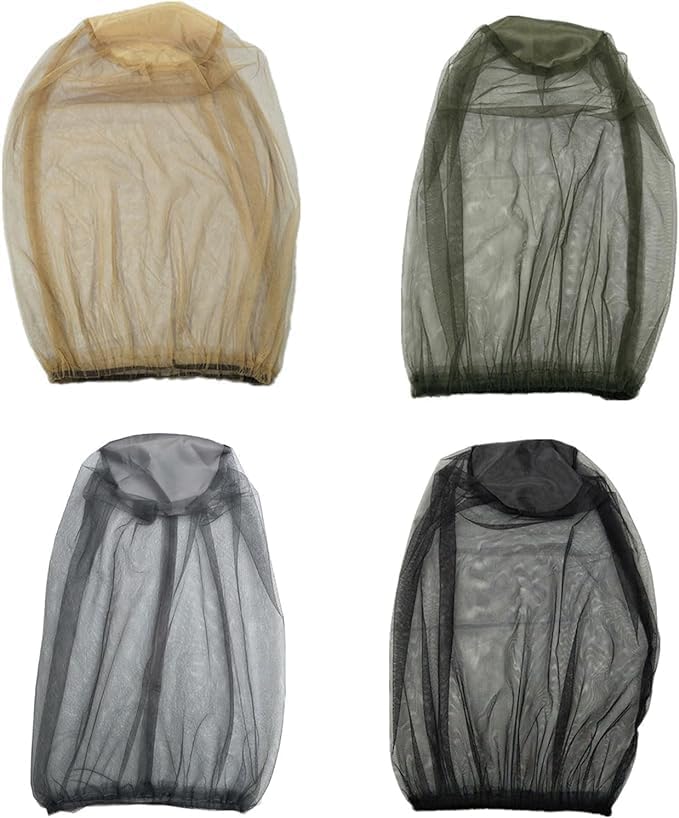 Golden Mosquitoes Head Net Mesh Face Neck Fly Netting Hoods from Protections Screen Net for Camping Travel Hiking Mosqui Fishing Hats Accessories