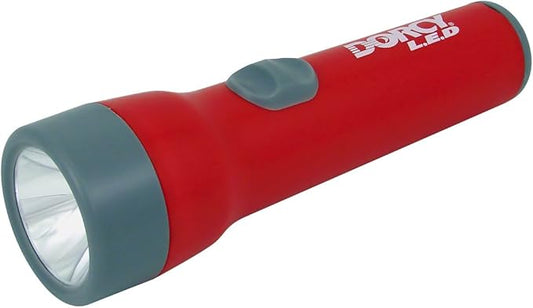 Dorcy Basic 1D LED Long Run Time Flashlight, Assorted Colors, 41-2460 , Red