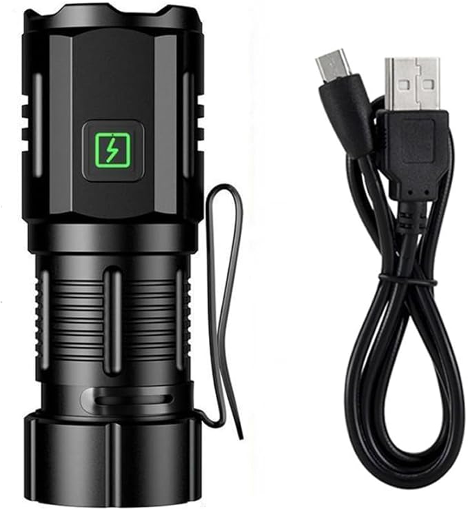 ALONEFIRE X63 Mini LED Flashlight Type C USB Rechargeable Bright 3 LED Light Source Small Torch 7 Modes Waterproof Long Battery Life with Tail Magnet, Clip, Battery for Outdoor, EDC Carry, Hiking