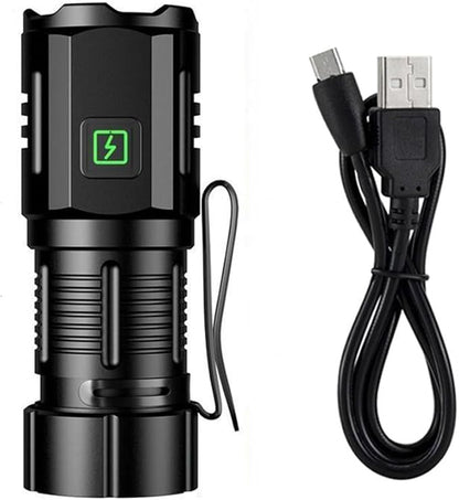 ALONEFIRE X63 Mini LED Flashlight Type C USB Rechargeable Bright 3 LED Light Source Small Torch 7 Modes Waterproof Long Battery Life with Tail Magnet, Clip, Battery for Outdoor, EDC Carry, Hiking