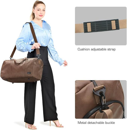 ROTOT Gym Duffel Bag, Gym Bag with Waterproof Shoe Pouch, Weekend Travel Bag with a Water-resistant Insulated Pocket