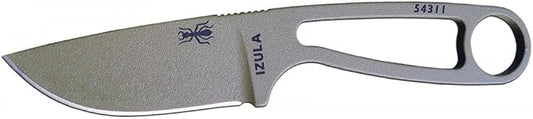 ESEE Knives Izula Fixed Blade Knife w/Survival Kit, Sheath & Clip Plate (Dark Earth)