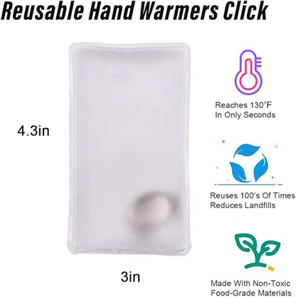 4 Pcs Reusable Snap Heat Pack,Hand Warmers Click,Pouch Gel Hand Warmers Cute Long Lasting Warmth for Camping, Outdoor,Hand Warmers Boil Click Heat Pocket Hand Warmer