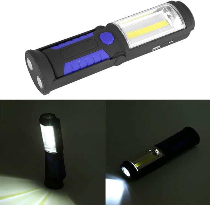 LED Work Light,COB LED Flashlight,Portable Flashlight,with Magnetic Stand for Car Repair, Home, Garage, Emergency and Outdoor Camping (Blue), COB LED Flashlight,LED Work Light,Portable FlashliCOB