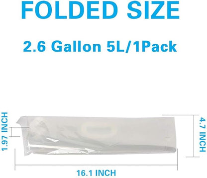 1.3 Gallon /2.6 Gallon Collapsible Water Container Bag, BPA Free Food Grade Clear Plastic Storage Jug for Sport Camping Riding Mountaineer,Freezable,Food Grade (2.6 Gal/10L-10-pack)