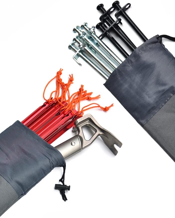 3PCS Camping Tent Stakes Sleeve Tent peg Storage Bag Camp Accesorries Bag(L, M, S)