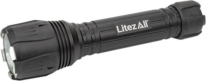 LitezAll Nearly Invincible Tactical Flashlight | Compact and Portable Night Light 4000 Lumens | Durable and Rubber Coated Flash Light Gifts for Men, 9 AA Batteries Included