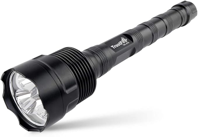 TrustFire TR-3T6 LED Flashlight, Super Bright 3800 Lumens, Water Resistant 5 Light Modes Large Tactical Torch by 2X or 3X Rechargeable Battery(not Included)