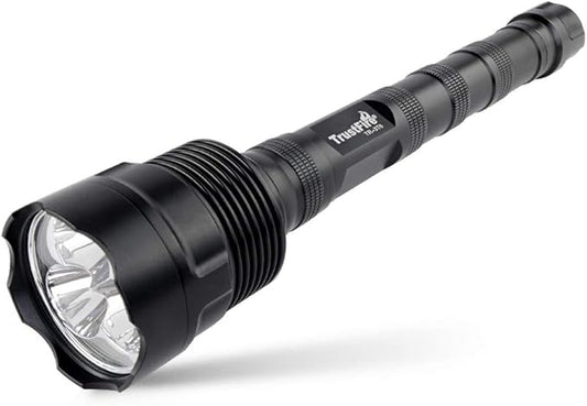 TrustFire TR-3T6 LED Flashlight, Super Bright 3800 Lumens, Water Resistant 5 Light Modes Large Tactical Torch by 2X or 3X Rechargeable Battery(not Included)