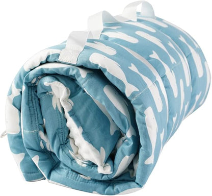 Bunnikins & Clover Toddler Nap Mat with Removable Pillow, Nap Mats for Preschool, Easy Clean Toddler Nap Pad for Kindergarten, Kids Sleeping Bag for Travel Camping