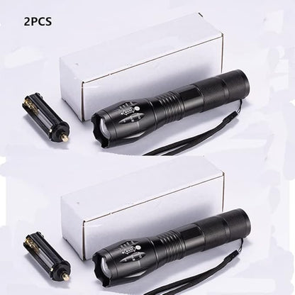 2pack LED high lumes flashlights, 5-Mode Tactical Light high-Brightness Portable Waterproof Zoom Flashlight for Camping, Outdoor, Hiking, Gift Giving, Emergencies and Daily use