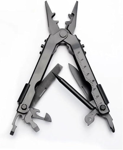13 in 1 Portable Multifunction Tool Pliers Screwdrivers ire Stripper Folding Plier Pocket Cutter EDC Combination Tools for Outdoor Camping Fishing (Matte Black)