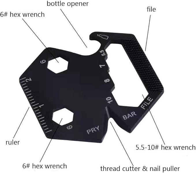 Multitool Card Key Chain – Hexagonal Kit with Micro Screw Driver Set, Bottle Opener, EDC Tools, Multipurpose, Foldable Survival Tool Set for Men & Women Christmas Gifts Under 10 Dollars