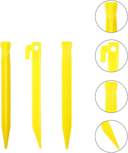 10-Pack Plastic Tent Stakes – 7-Inch Heavy Duty Canopy Anchoring Pegs for Camping, Gardening, Landscaping, Backpacking – Lightweight, Rust-Proof, Reusable Camping Stake