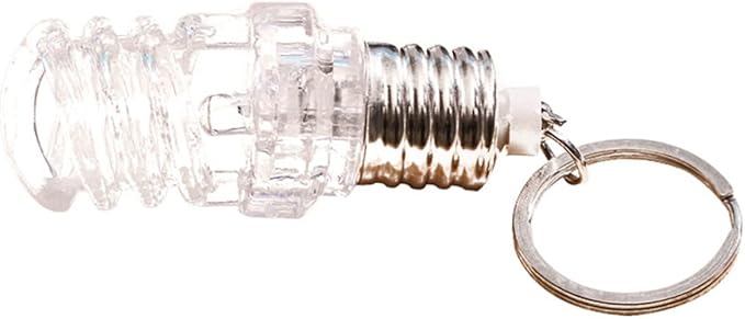 STOBOK 10pcs Spiral Light Bulbs Flashlight Keychain Mini Flashlight Keychain Light Lamp Keychain for Kids Adults Hiking Camping Party Favors Goody Bag Fillers Prizes