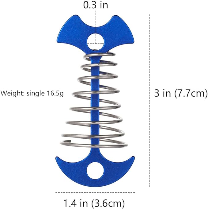 Fishbone Deck Anchor Pegs with Carabiners, Aluminium Deck Tent Stakes with Spring Buckle Aluminium Deck Windproof Tent Stakes for Outdoor Camping Hiking (10Pcs Silver)