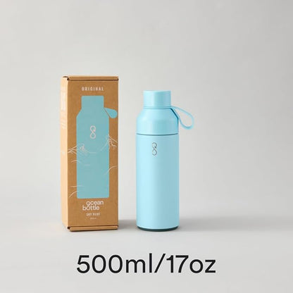 Ocean Bottle - Recycled Stainless Steel Drinks Reusable Water Bottle - Eco-Friendly & Reusable - Sky Blue - 17 oz