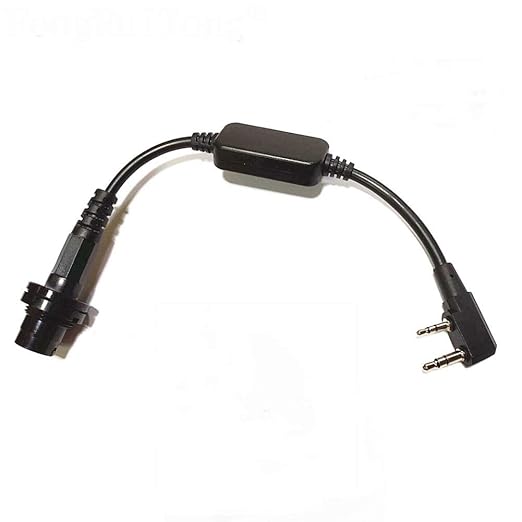 Amplified 6-Pin Radio PTT Adapter Cable Compatible with Baofeng UV-5R, UV-82, etc