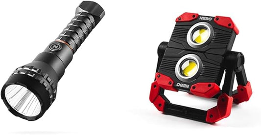 NEBO Luxtreme 500-Lumen LED Flashlight –Bright Rechargeable Flashlight with 4 Light Modes & Omni 2K Work Light: 2000 Lumen Omni-Directional Rechargeable Portable Magnetic COB LED