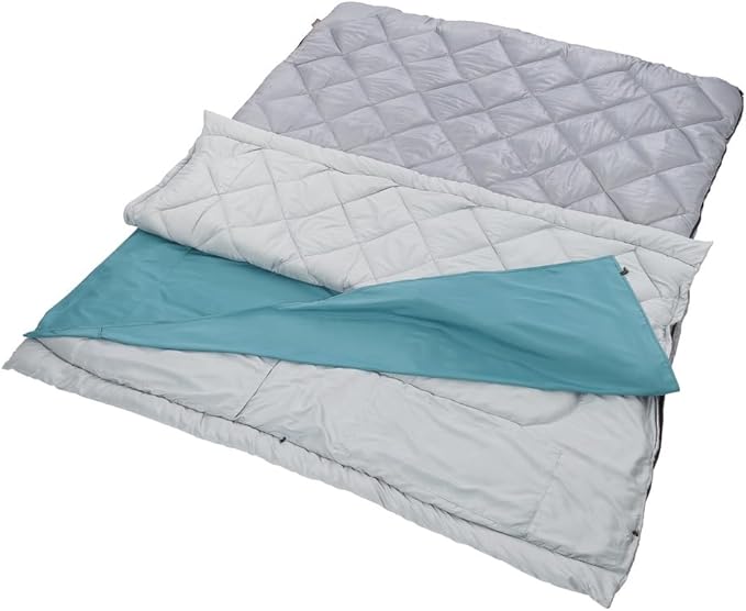 Coleman 45°F Double Sleeping Bag, Queen Size XL Tandem Sleep Sack with Big & Tall Design, Zips Apart into 2 Sleeping Bags, Machine Washable