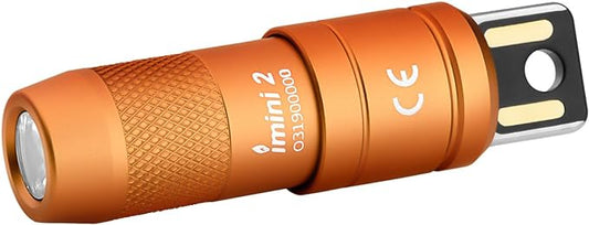 OLIGHT IMINI 2 EDC Rechargeable Keychain Flashlight, 50 Lumens Compact and Portable Mini Light, Tiny LED Keyring Lights with Built-in Battery Ideal for Everyday Carry and Emergencies (Orange)