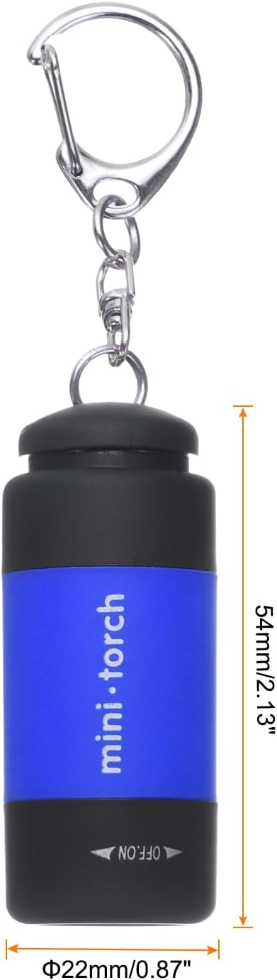 PATIKIL Mini Keychain Flashlight, Pocket LED Flashlight Portable Torch USB Rechargeable for Outdoor Camping Party, Dark Blue