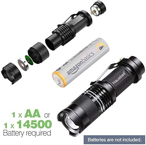 HAUSBELL Flashlights, Handheld Flashlights, Upgraded 7W Mini LED Flashlights, Tactical Flashlights High Lumens, Zoomable 3 Modes Flash Light for Kids Indoor Outdoor Hiking Camping, 8 Pack
