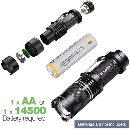 HAUSBELL Flashlights, Handheld Flashlights, Upgraded 7W Mini LED Flashlights, Tactical Flashlights High Lumens, Zoomable 3 Modes Flash Light for Kids Indoor Outdoor Hiking Camping, 8 Pack