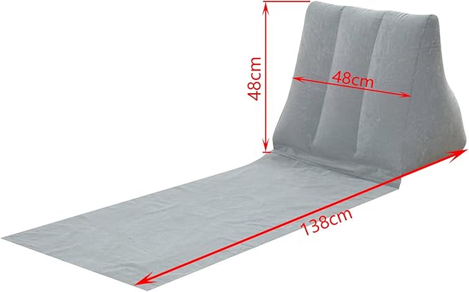 2X Inflatable Outdoor Sun Bath Beach Mat Pillows Flocking Beach Chairs with Backrest Inflatable Lounger for Portable Travel Camping (Deep Purple)