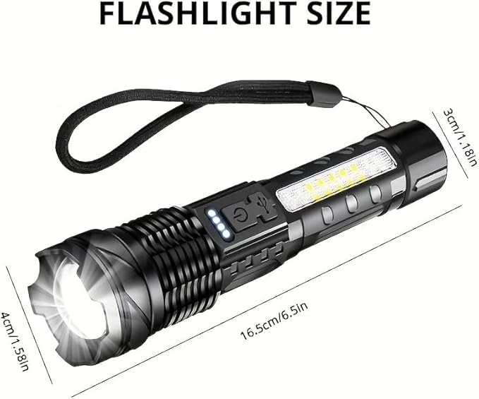 MODOAO LED Flashlight Rechargeable, Handheld Flashlights with 7 Modes & Zoomable, Powerful Emergency Flashlights Camping, Hiking,and Outdoor Use (5 Pack)