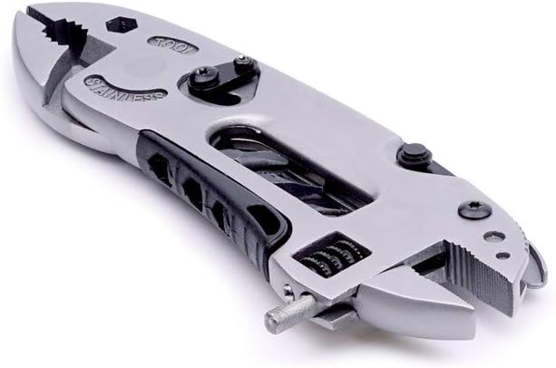 Multifunction Hardware Stainless Steel Wrench & Allen, Screwdriver,Knife, saw blade, SawCan Opener, Bottle Opener & Much More (Silver)