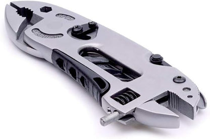 Multifunction Hardware Stainless Steel Wrench & Allen, Screwdriver,Knife, saw blade, SawCan Opener, Bottle Opener & Much More (Silver)