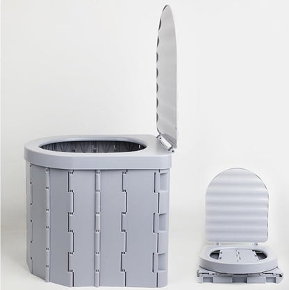 Portable Toilet for Camping,Folding Toilet with Lid,Foldable Car Travel Toilet Portable with Carry Bag for Camping,Car,Travel, Outdoor,Hiking,Backpack,Trips,Tent,Boat,Beach,Traffic Jam,Home (White)