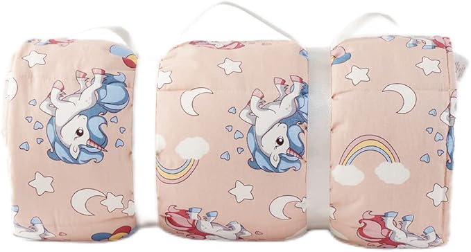 Bunnikins & Clover Toddler Nap Mat with Removable Pillow, Nap Mats for Preschool, Easy Clean Toddler Nap Pad for Kindergarten, Kids Sleeping Bag for Travel Camping