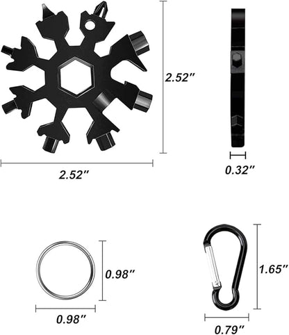 2 Pack 18 in 1 Snowflake Multitool, Christmas Gifts for Adults, White Elephant Gifts, Tool Gifts for Him, Stocking Stuffers