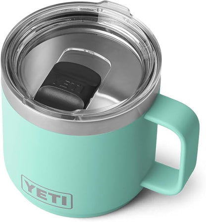 YETI Rambler 14 oz Stackable Mug, Vacuum Insulated, Stainless Steel with MagSlider Lid, Seafoam