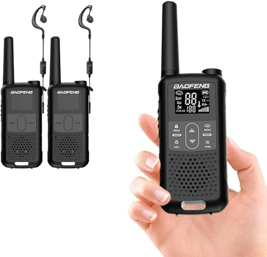 BAOFENG Long Range Two-Way Radio,Bring Headphones Rechargeable, Waterproof Rainforest,NOAA Weather Forecast, VOX Hands-Free (2 Packs)