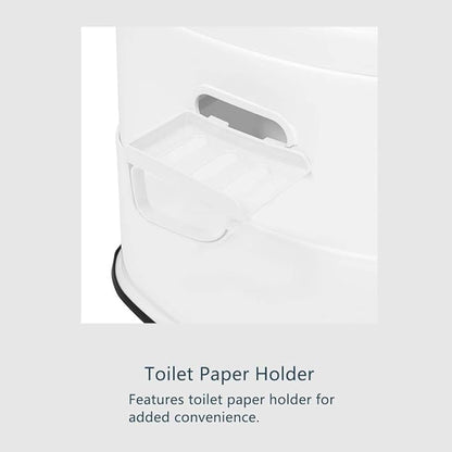 Outvita Portable Toilet, Outdoor Lightweight Porta Potty with Detachable Inner Bucket Removable Toilet Paper Holder for Camping Boat RV Hiking Living Room