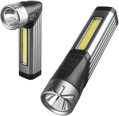 Rechargeable Mag Lights Flashlight Emergency Camping Flashlight 90 Degree, 90 Degree Mini Flashlight Ip65 Waterproof, Clip on Flashlight COB Work Light Outdoor, Hiking.