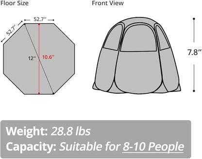 Alvantor Screen House Gazebo, 6-10-15 Person Pop Up Igloo Screened Canopy Tent with Mosquito Netting Sides, Instant UV Resistant Sun Shelter for Garden, Patio, Backyard