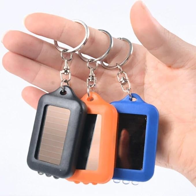10 Pack Solar Mini Keychain Light Pocket Tiny LED Flashlight Rechargeable, Bright Small Flashlights Torch for EDC, Emergency, Power Outage,Camping, Party Favors (Orange)
