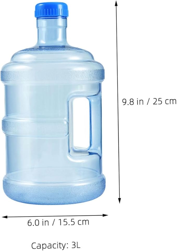 BESPORTBLE Water Storage Container 3L Water Bottle Mineral Water Bottle Portable Water Jug with Handle Small Water Jugs for Hiking, Picnic, Vehicle, Outdoor, Emergency (0.8Gallon)