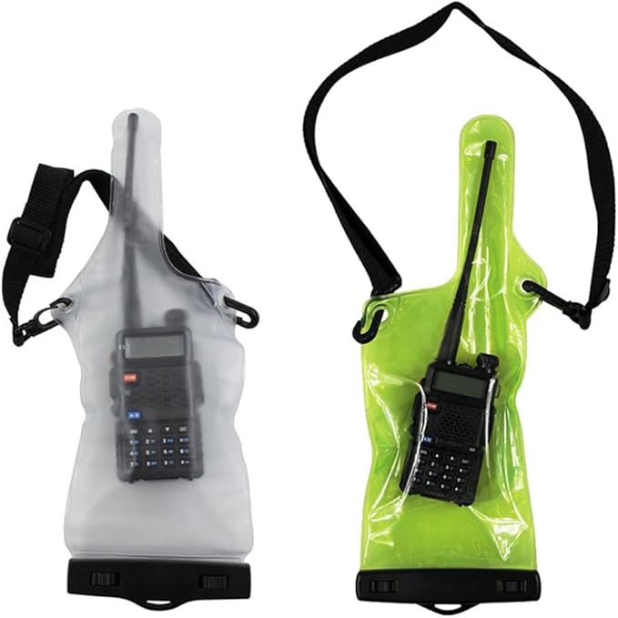 4Pcs Universal Two Way Radio Waterproof Case Bag Portable Walkie Talkie Rainproof Pouch with Adjustable Strap Compatible for Motorola Kenwood Midland UV-3R UV-5R PX-888 Walkie Talkie Radio (White)